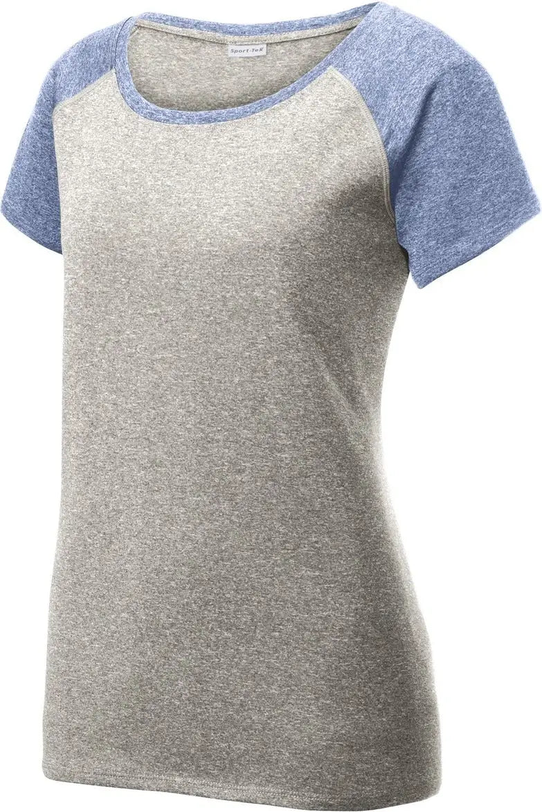 Sport-tek Lst362 Women’s Heather-on-heather Contender Scoop Neck Tee - Vintage Heather True Navy