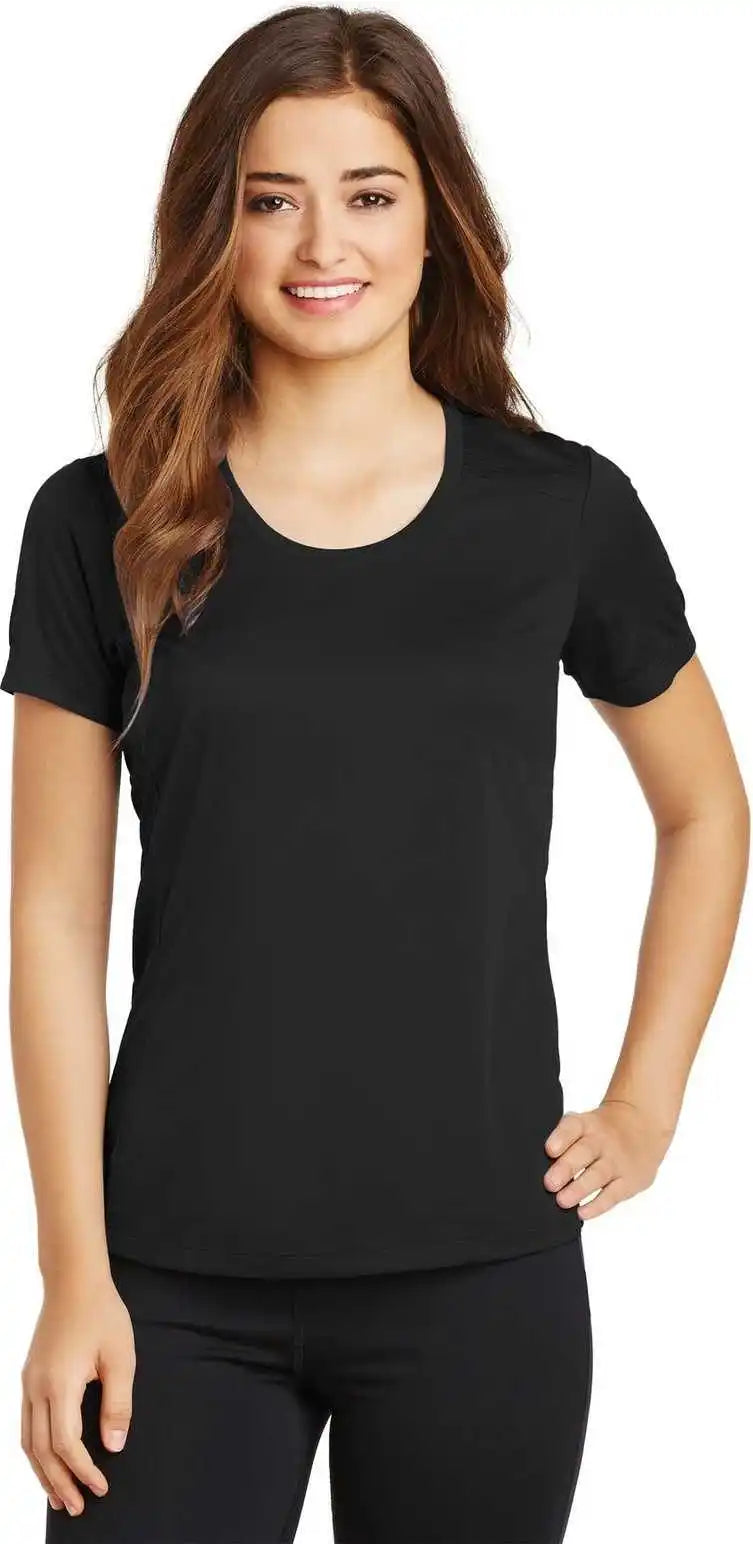 Sport-tek Lst380 Ladies Posicharge Elevate Scoop Neck Tee - Black