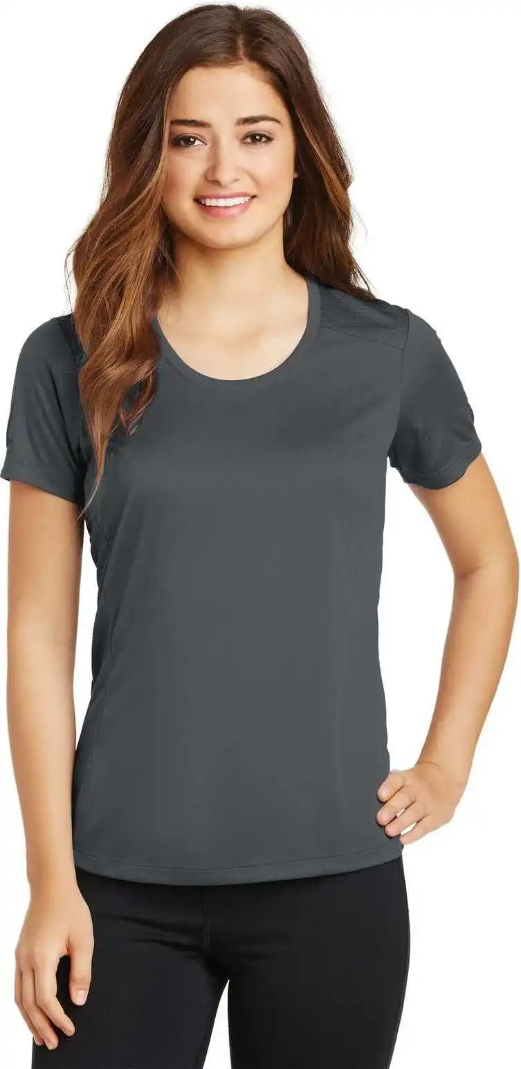 Sport-tek Lst380 Ladies Posicharge Elevate Scoop Neck Tee - Iron Gray