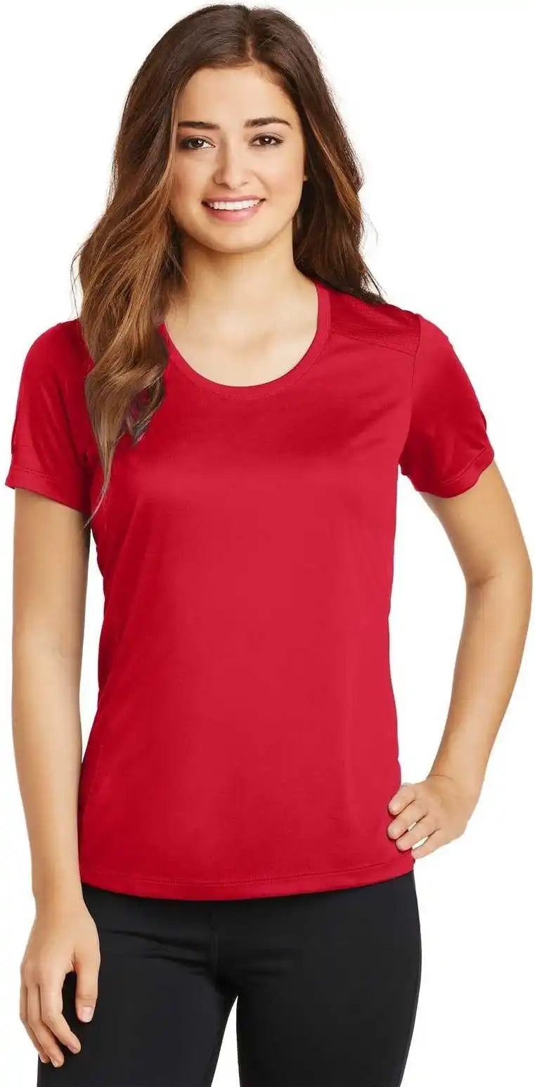 Sport-tek Lst380 Ladies Posicharge Elevate Scoop Neck Tee - True Red
