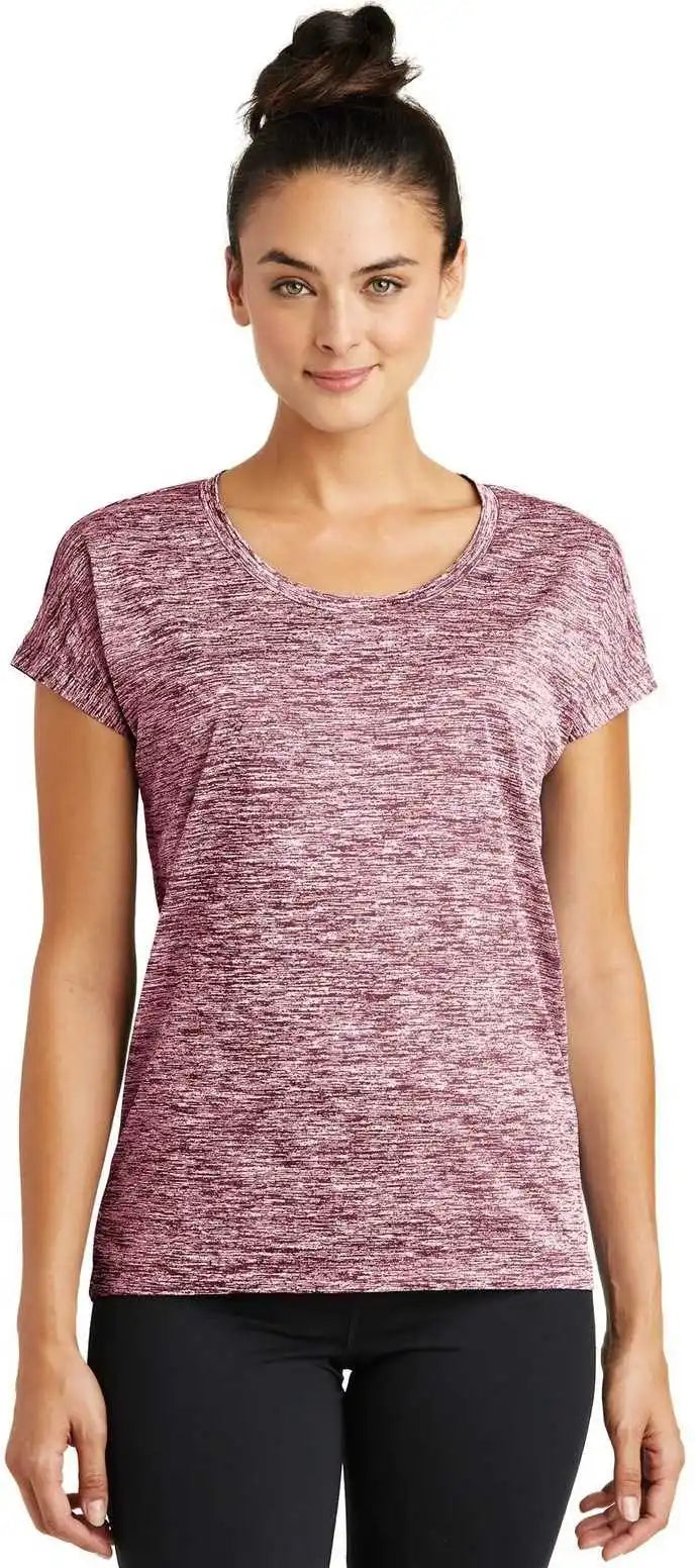 Sport-tek Lst390 Ladies Posicharge Electric Heather Sporty Tee - Maroon
