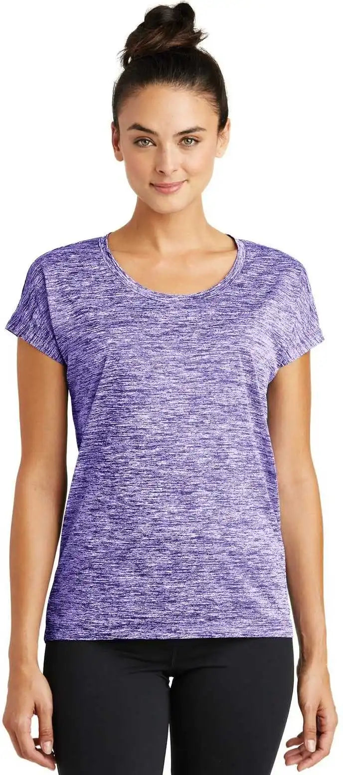 Sport-tek Lst390 Ladies Posicharge Electric Heather Sporty Tee - Purple