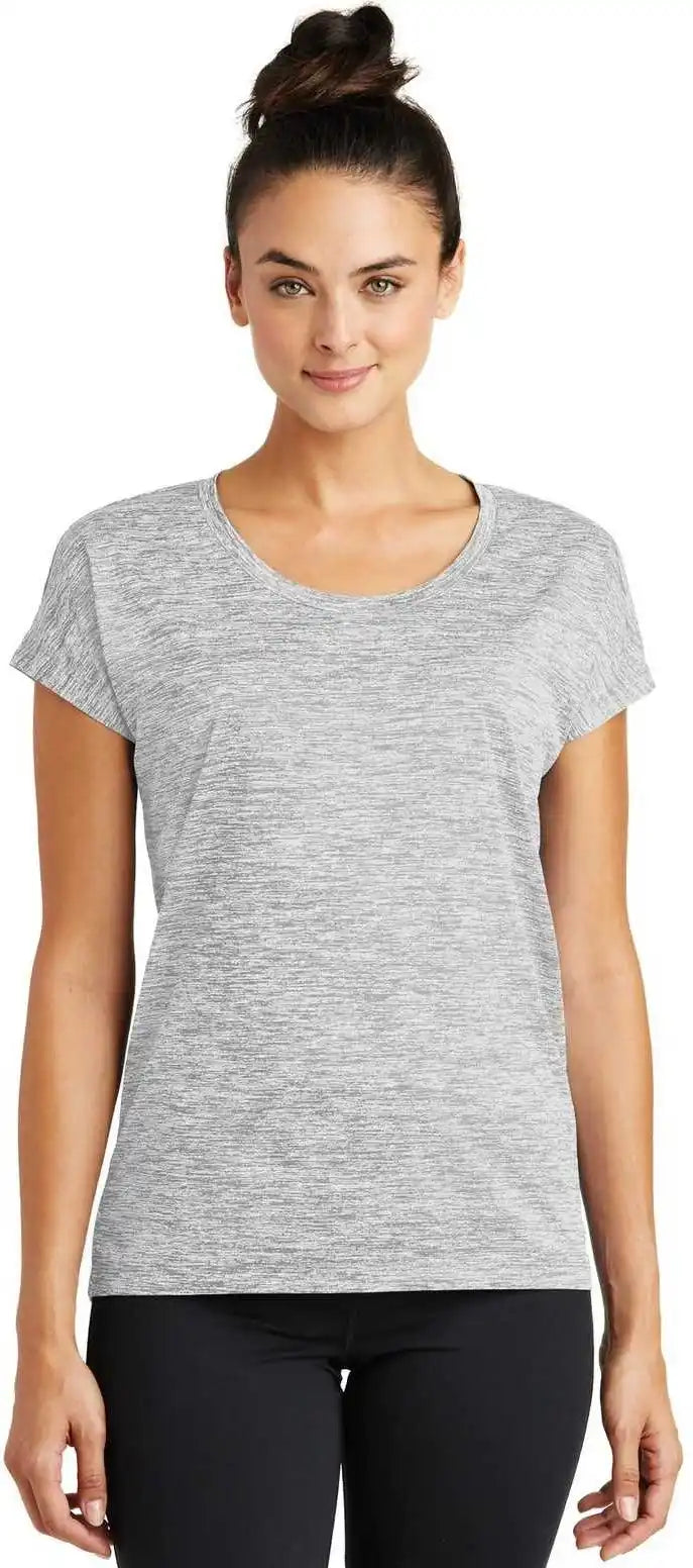Sport-tek Lst390 Ladies Posicharge Electric Heather Sporty Tee - Silver