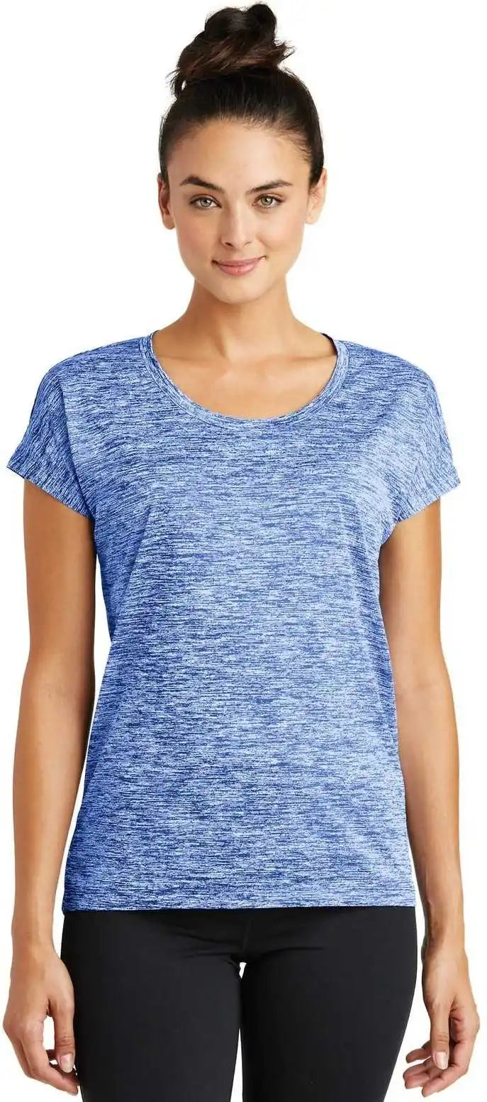 Sport-tek Lst390 Ladies Posicharge Electric Heather Sporty Tee - True Royal