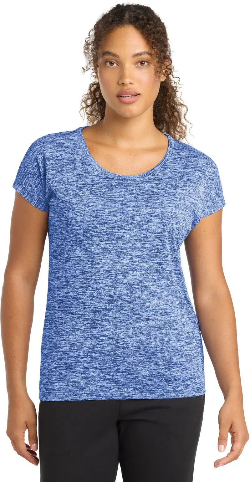 Sport-tek Lst390 Women’s Posicharge Electric Heather Sporty Tee - True Royal - Ladies Xs