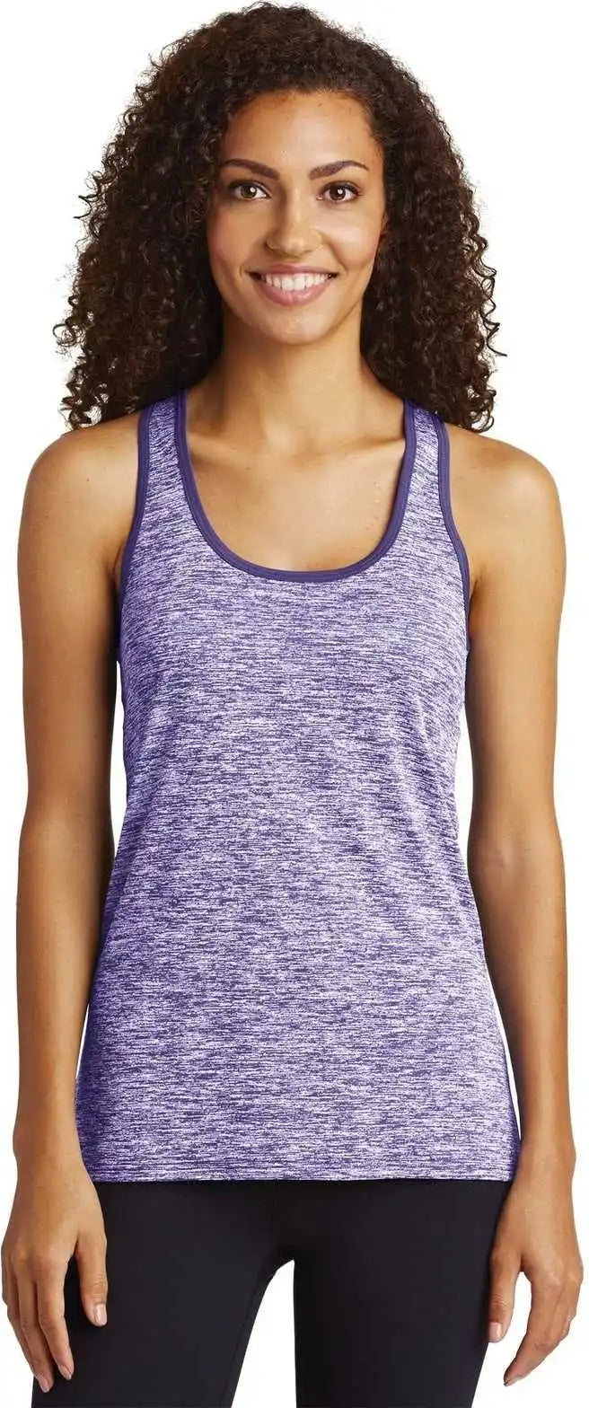 Sport-tek Lst396 Ladies Posicharge Electric Heather Racerback Tank - Purple
