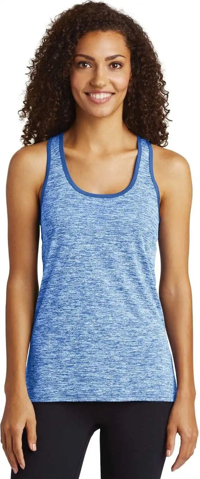 Sport-tek Lst396 Ladies Posicharge Electric Heather Racerback Tank - True Royal