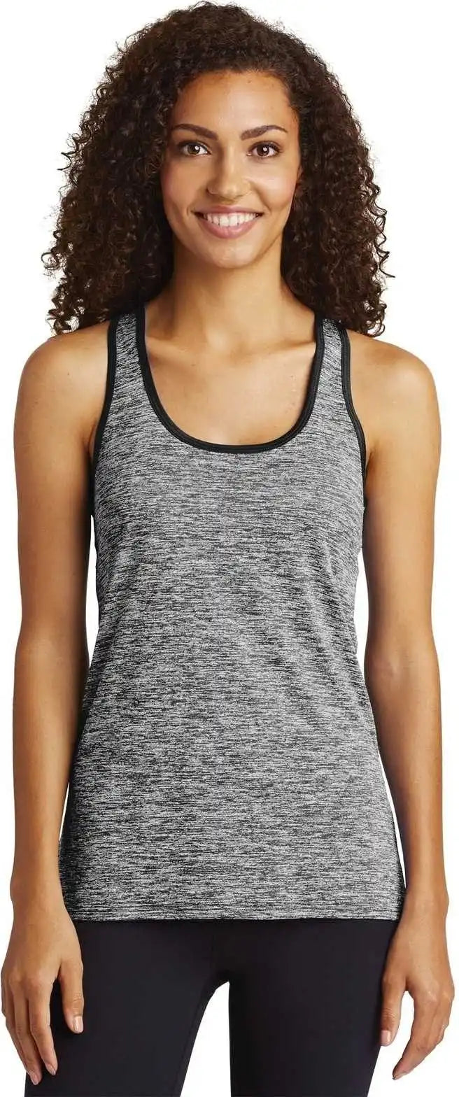 Sport-tek Lst396 Ladies Posicharge Electric Heather Racerback Tank - Black