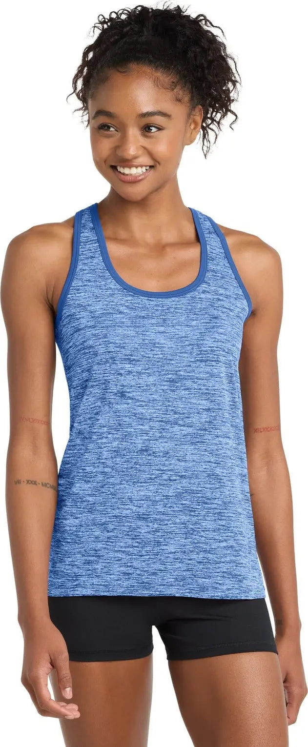 Sport-tek Lst396 Women’s Posicharge Electric Heather Racerback Tank - True Royal - Electric/ / Ladies Xs