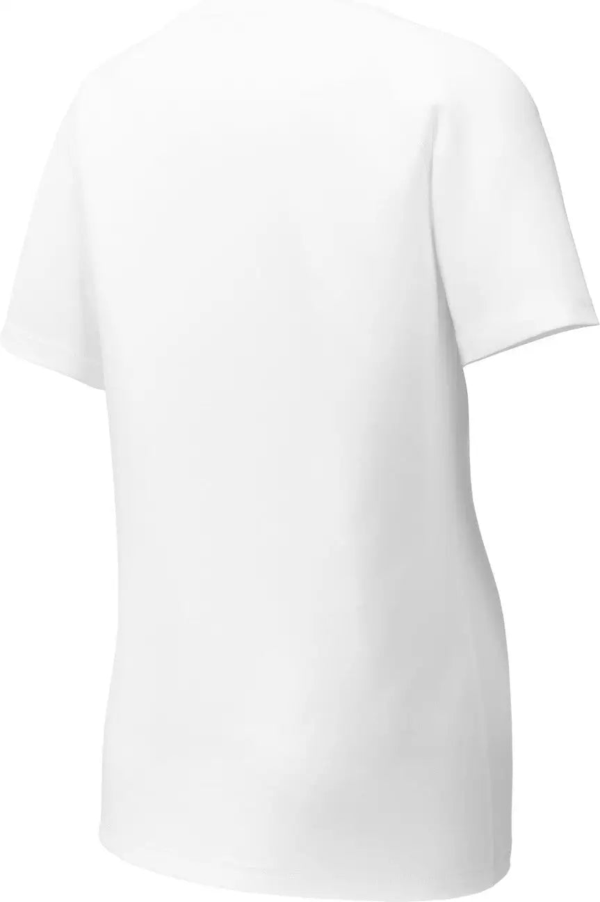 Sport-tek Lst400 Women’s Posicharge Tri-blend Wicking Scoop Neck Raglan Tee - White Triad Solid