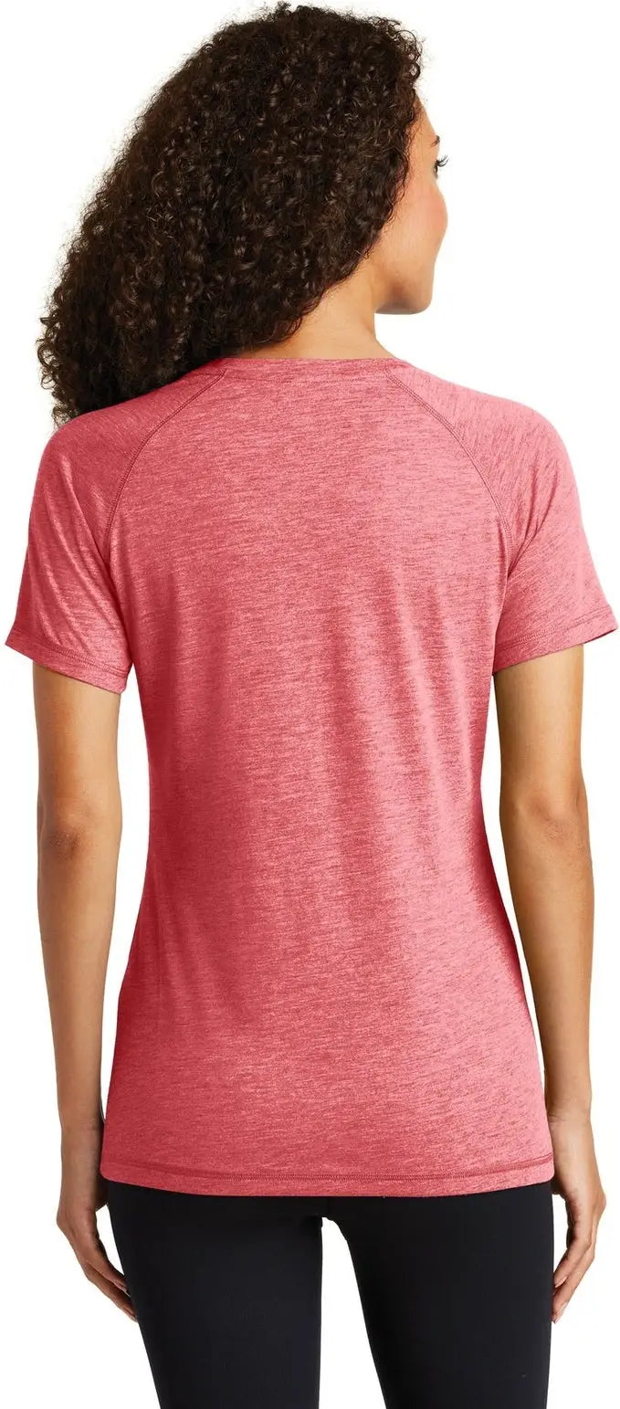 Sport-tek Lst400 Women’s Posicharge Tri-blend Wicking Scoop Neck Raglan Tee - True Red Heather