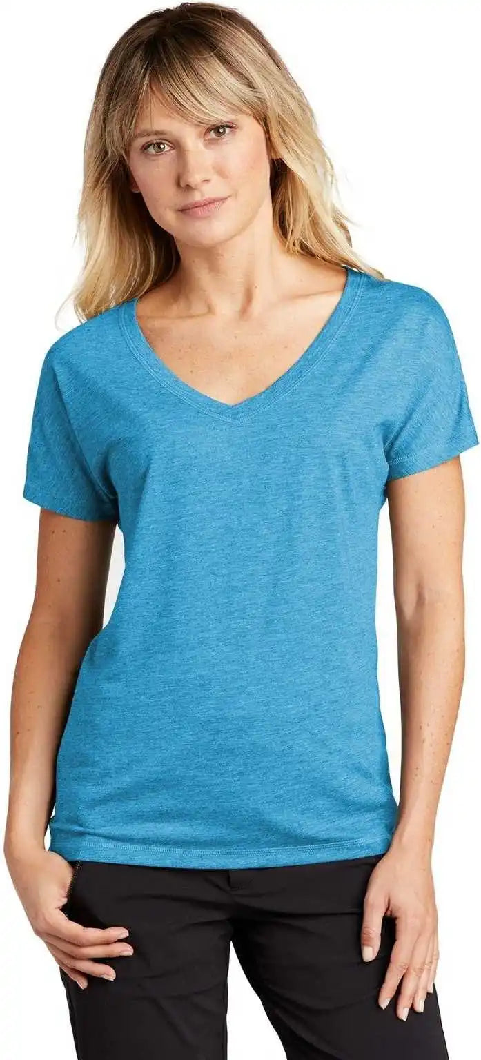 Sport-tek Lst401 Ladies Posicharge Tri-blend Wicking Dolman Tee - Pond Blue Heather