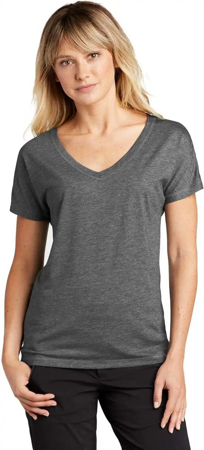 Sport-tek Lst401 Ladies Posicharge Tri-blend Wicking Dolman Tee - Dark Gray Heather