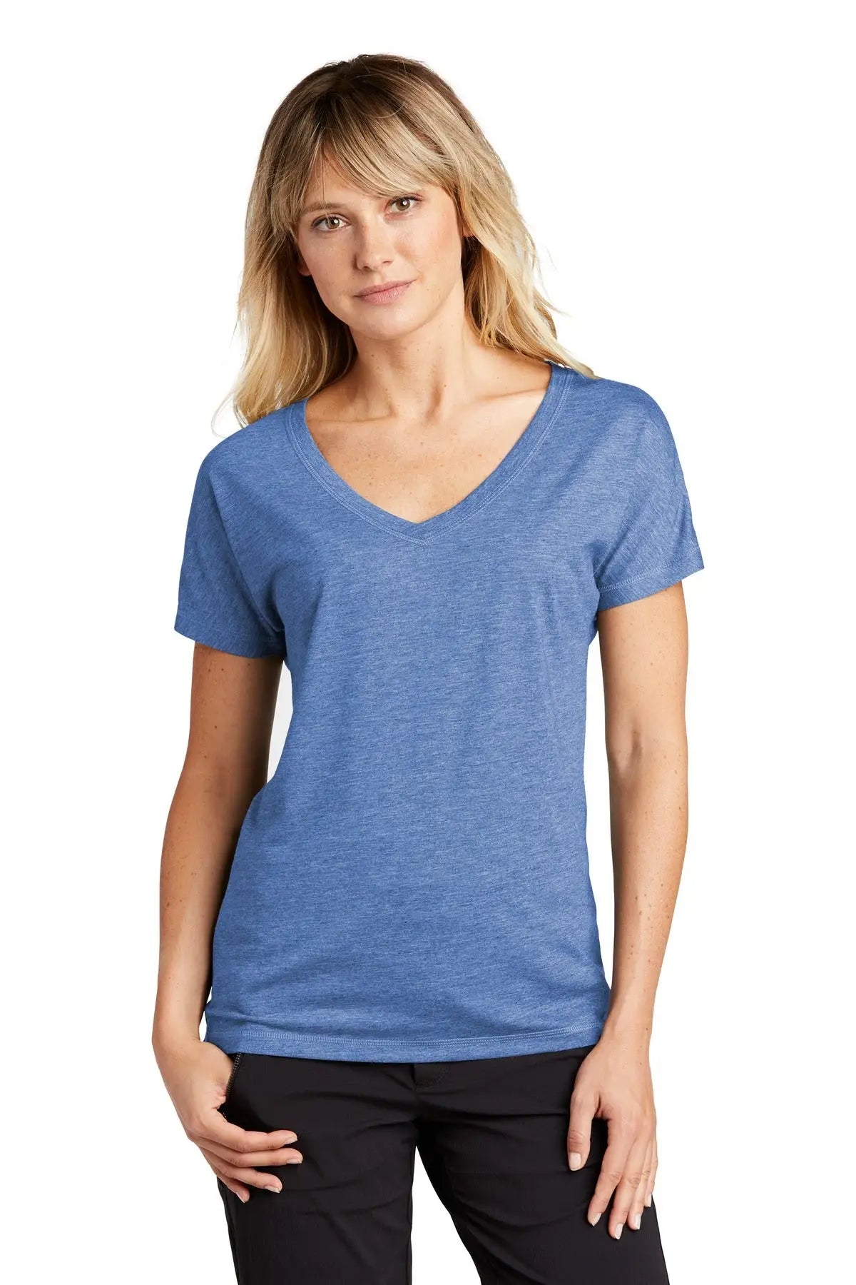 Sport-tek Lst401 Women’s Posicharge Tri-blend Wicking Dolman Tee - True Royal Heather - Ladies Xs
