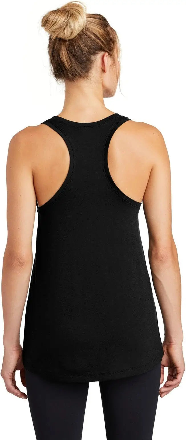 Sport-tek Lst402 Women’s Posicharge Tri-blend Wicking Tank - Black Triad Solid