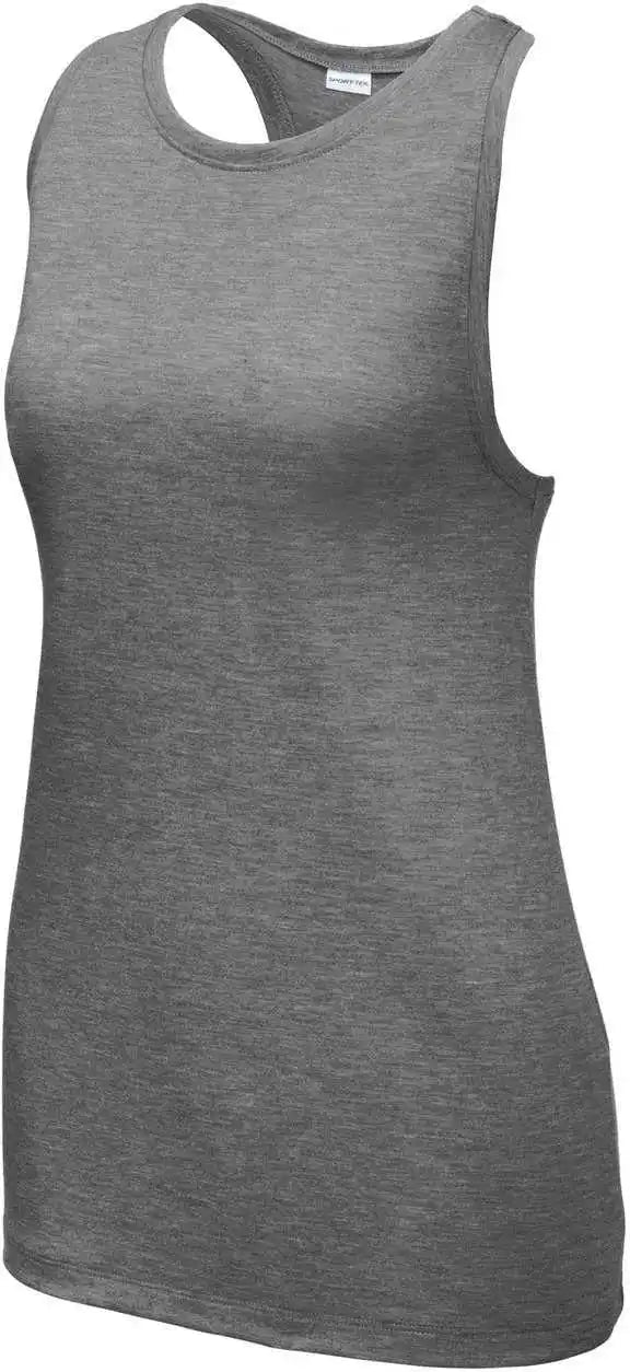 Sport-tek Lst402 Women’s Posicharge Tri-blend Wicking Tank - Dark Grey Heather