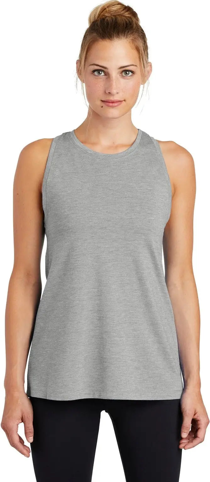 Sport-tek Lst402 Women’s Posicharge Tri-blend Wicking Tank - Light Gray Heather - Ladies Xs