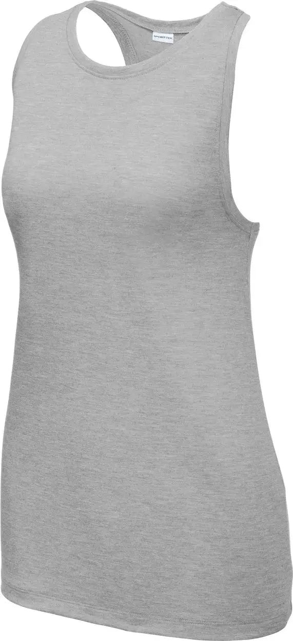 Sport-tek Lst402 Women’s Posicharge Tri-blend Wicking Tank - Light Gray Heather