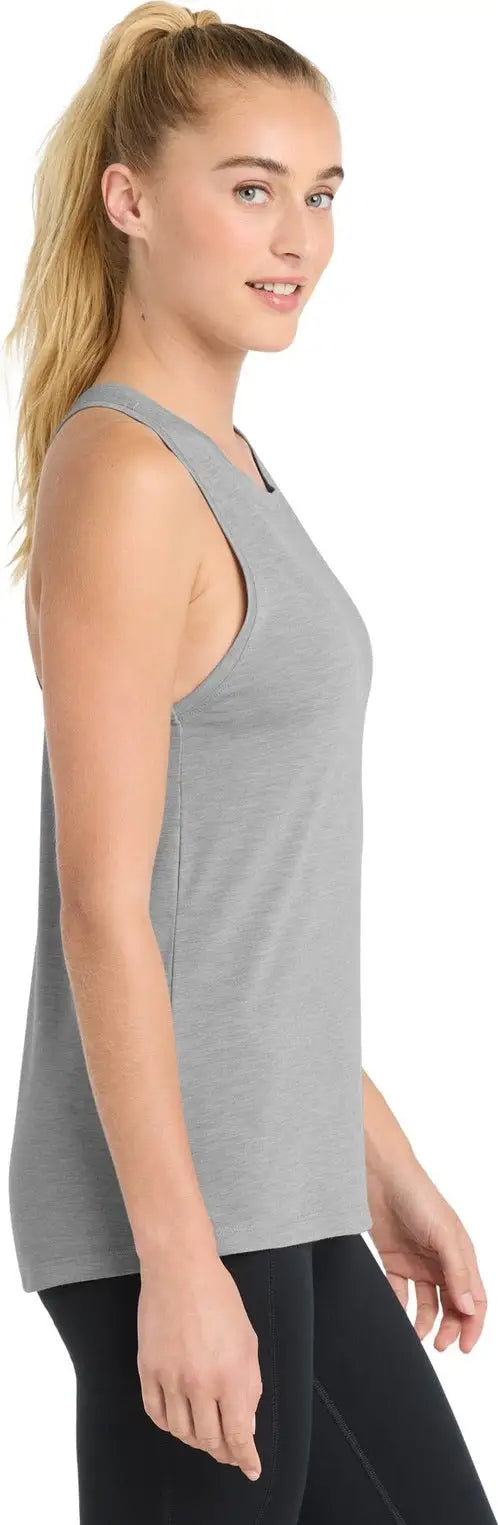 Sport-tek Lst402 Women’s Posicharge Tri-blend Wicking Tank - Light Gray Heather