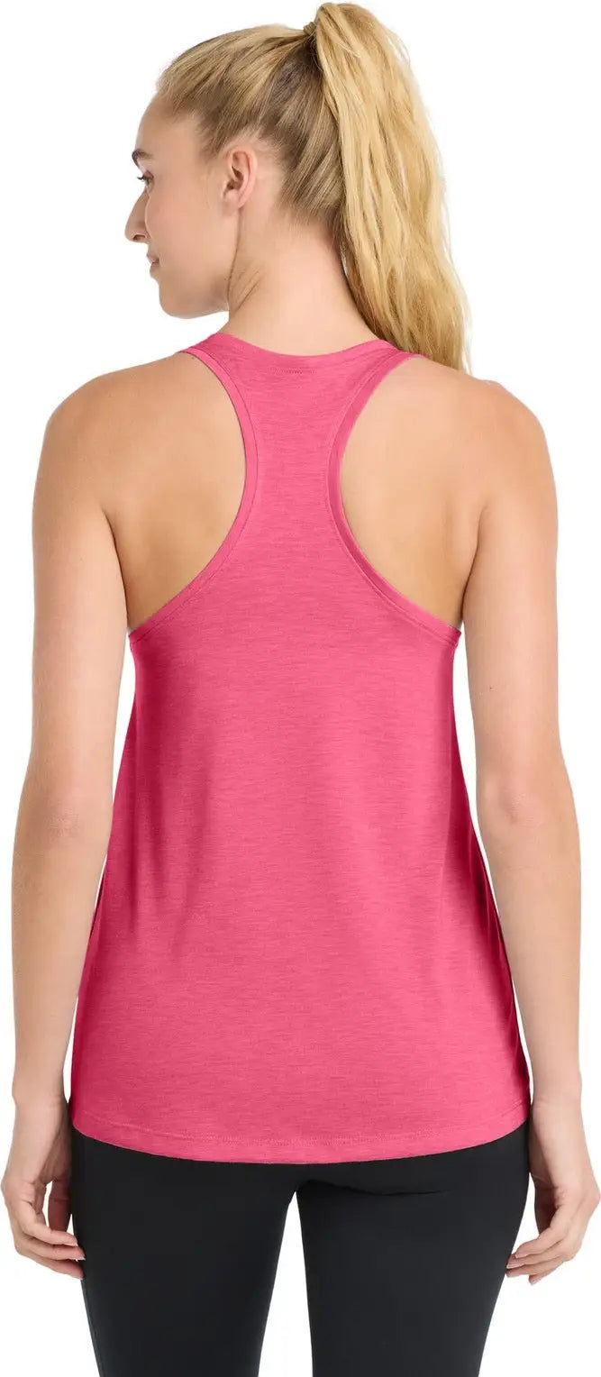 Sport-tek Lst402 Women’s Posicharge Tri-blend Wicking Tank - Pink Raspberry Heather