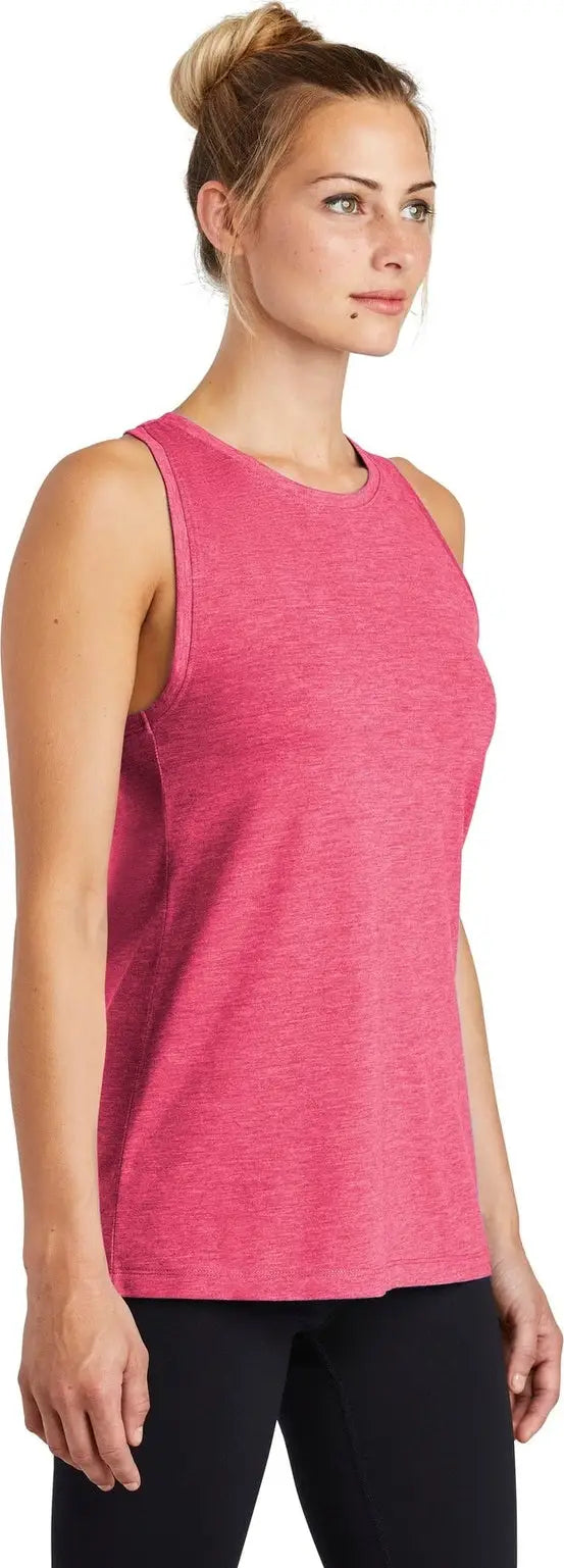 Sport-tek Lst402 Women’s Posicharge Tri-blend Wicking Tank - Pink Raspberry Heather