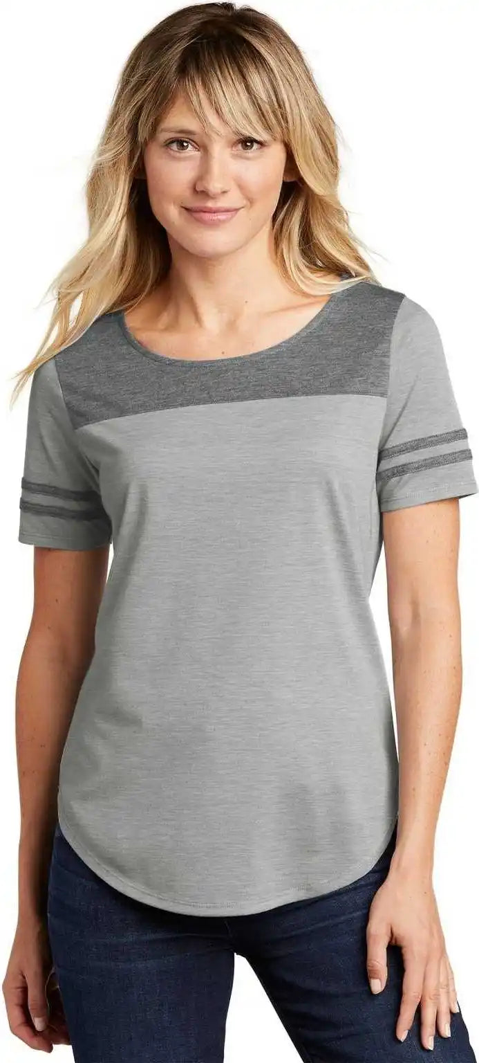 Sport-tek Lst403 Ladies Posicharge Tri-blend Wicking Fan Tee - Dark Gray Heather Light