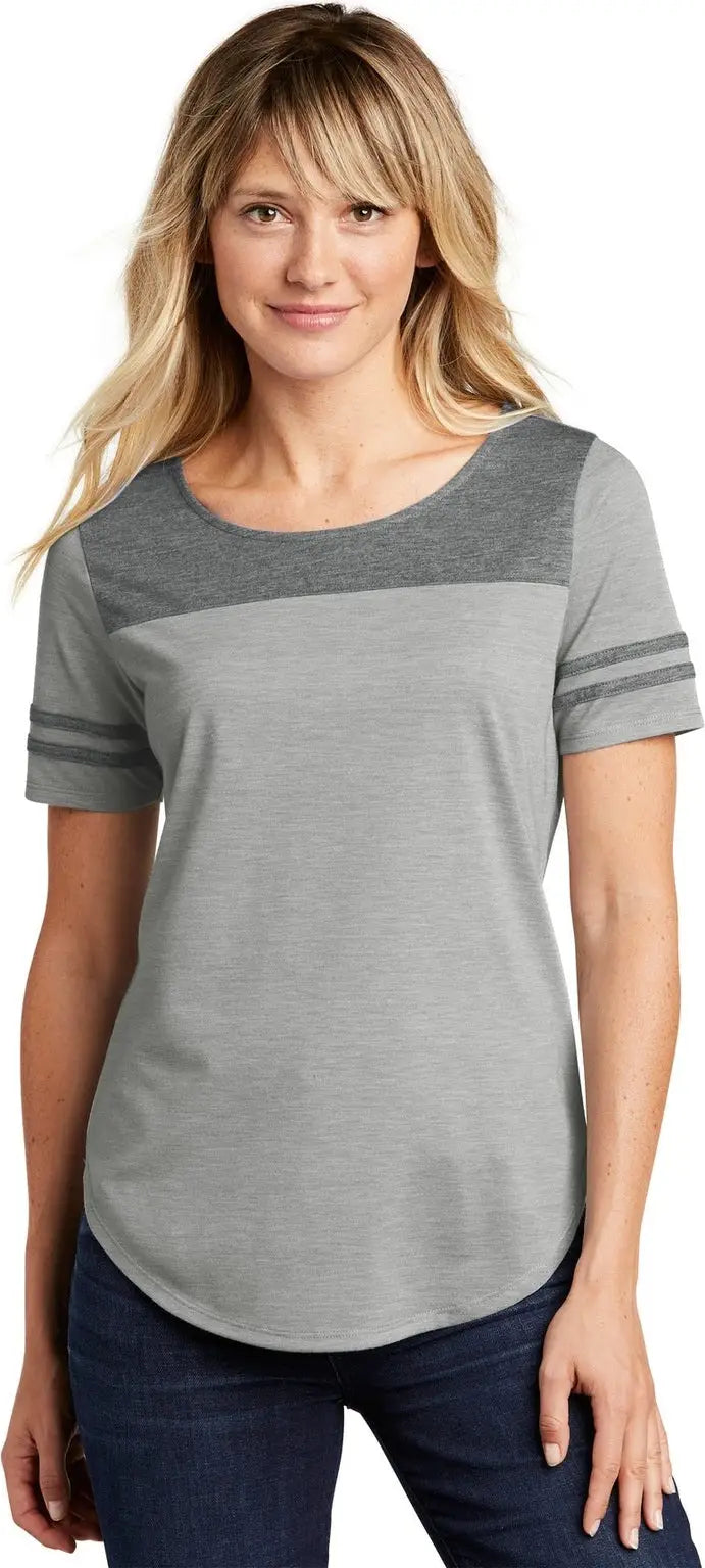 Sport-tek Lst403 Women’s Posicharge Tri-blend Wicking Fan Tee - Dark Gray Heather Light - Heather/ / Ladies Xs