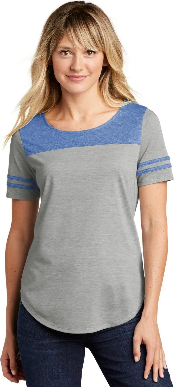 Sport-tek Lst403 Women’s Posicharge Tri-blend Wicking Fan Tee - True Royal Heather Light Gray - Heather/ / Ladies Xs