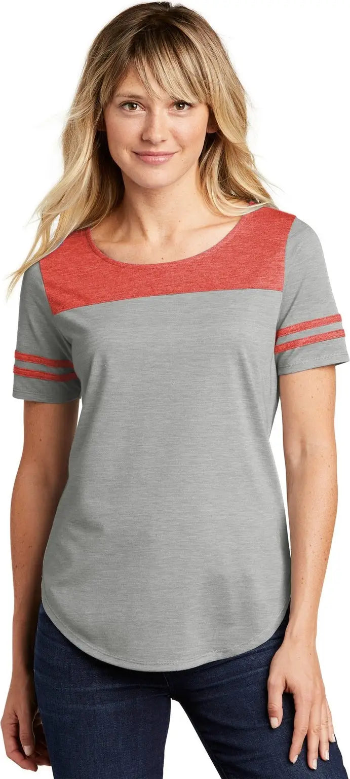 Sport-tek Lst403 Women’s Posicharge Tri-blend Wicking Fan Tee - True Red Heather Light Gray - Heather/ / Ladies Xs