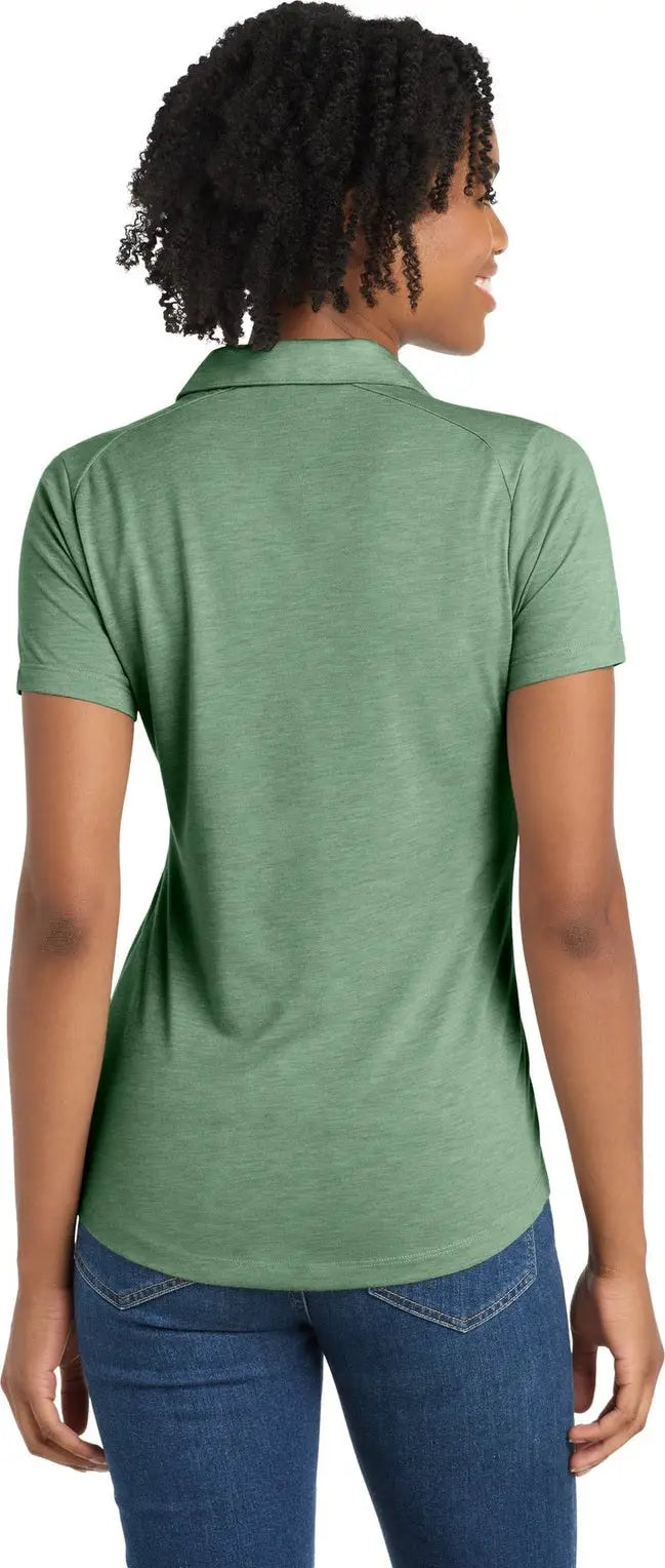 Sport-tek Lst405 Women’s Posicharge Tri-blend Wicking Polo - Forest Green Heather