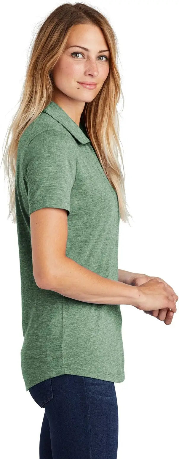 Sport-tek Lst405 Women’s Posicharge Tri-blend Wicking Polo - Forest Green Heather