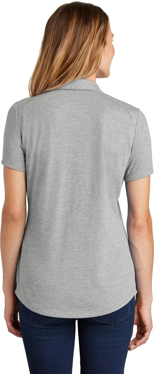 Sport-tek Lst405 Women’s Posicharge Tri-blend Wicking Polo - Light Gray Heather
