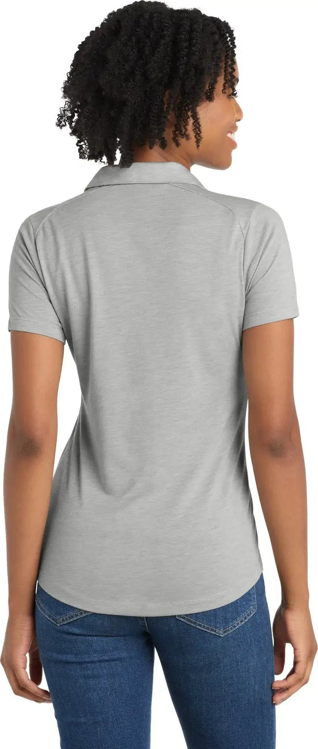 Sport-tek Lst405 Women’s Posicharge Tri-blend Wicking Polo - Light Gray Heather
