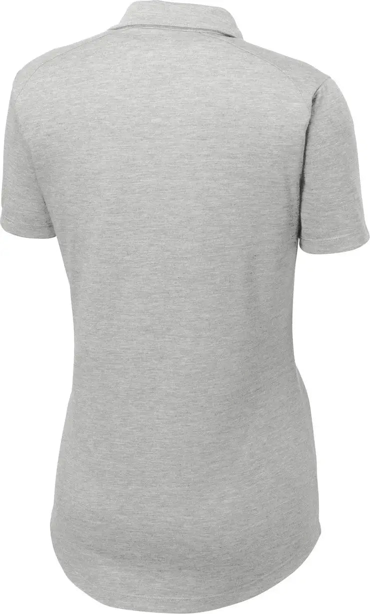 Sport-tek Lst405 Women’s Posicharge Tri-blend Wicking Polo - Light Gray Heather