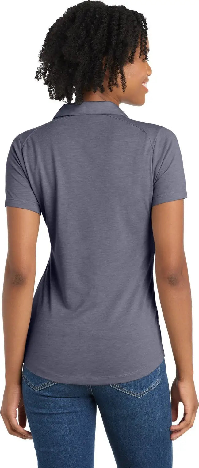 Sport-tek Lst405 Women’s Posicharge Tri-blend Wicking Polo - True Navy Heather