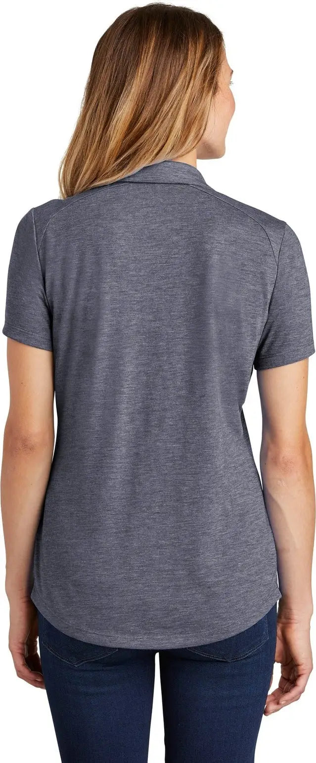 Sport-tek Lst405 Women’s Posicharge Tri-blend Wicking Polo - True Navy Heather