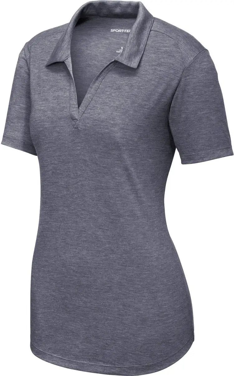 Sport-tek Lst405 Women’s Posicharge Tri-blend Wicking Polo - True Navy Heather
