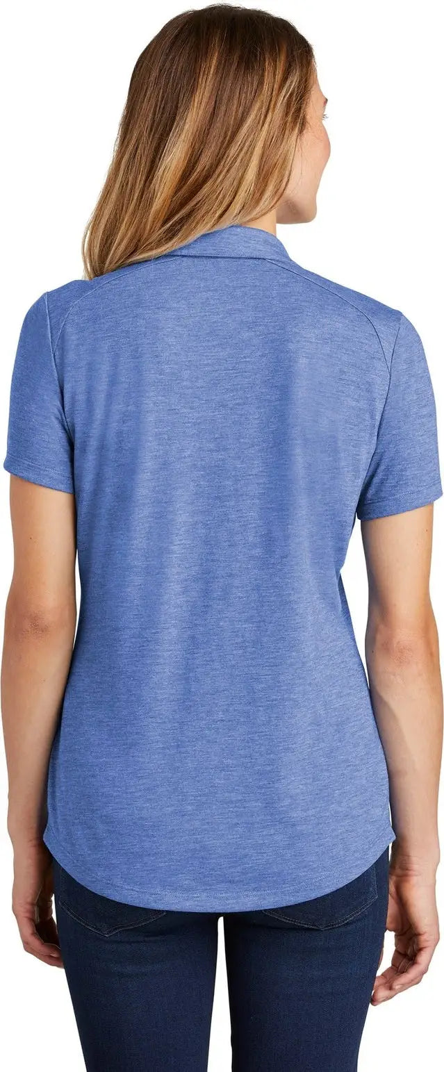 Sport-tek Lst405 Women’s Posicharge Tri-blend Wicking Polo - True Royal Heather