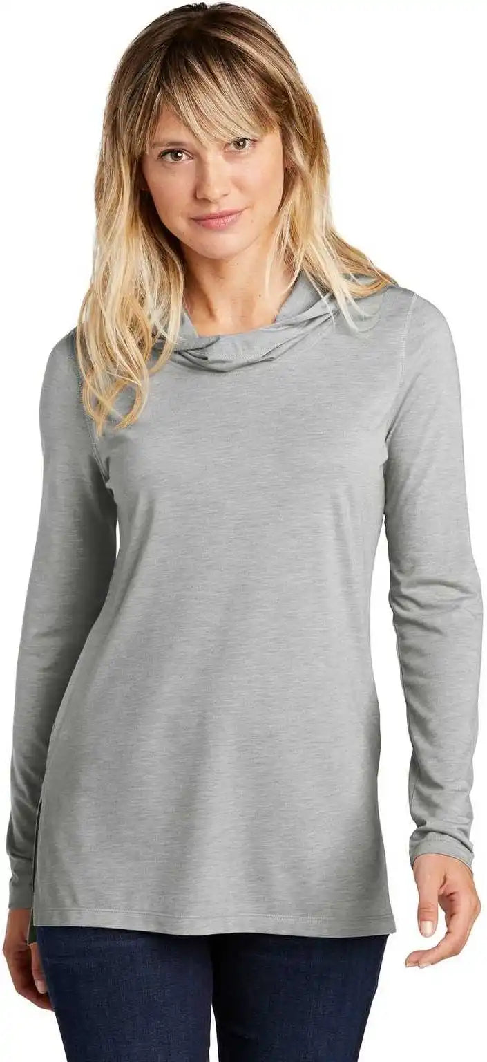Sport-tek Lst406 Ladies Posicharge Tri-blend Wicking Long Sleeve Hoodie Lst406light Gray Heather