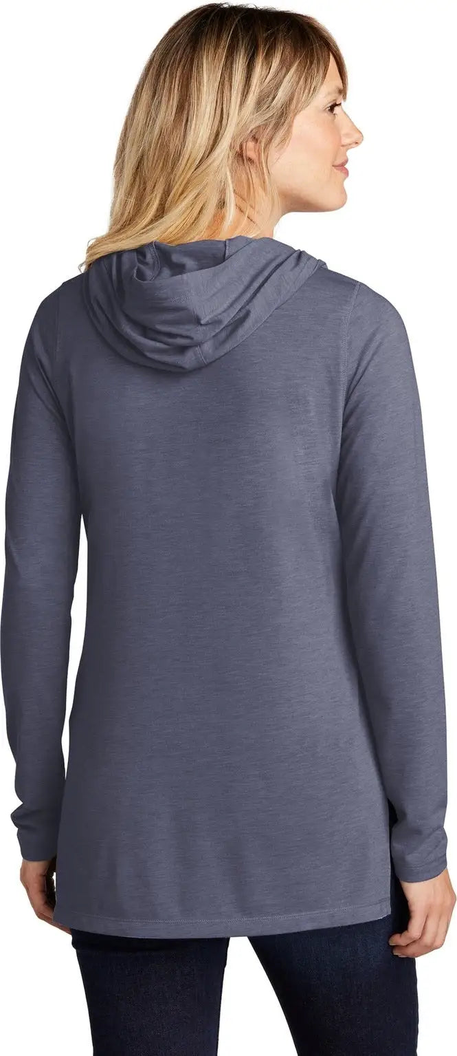 Sport-tek Lst406 Women’s Posicharge Tri-blend Wicking Long Sleeve Hoodie - True Navy Heather
