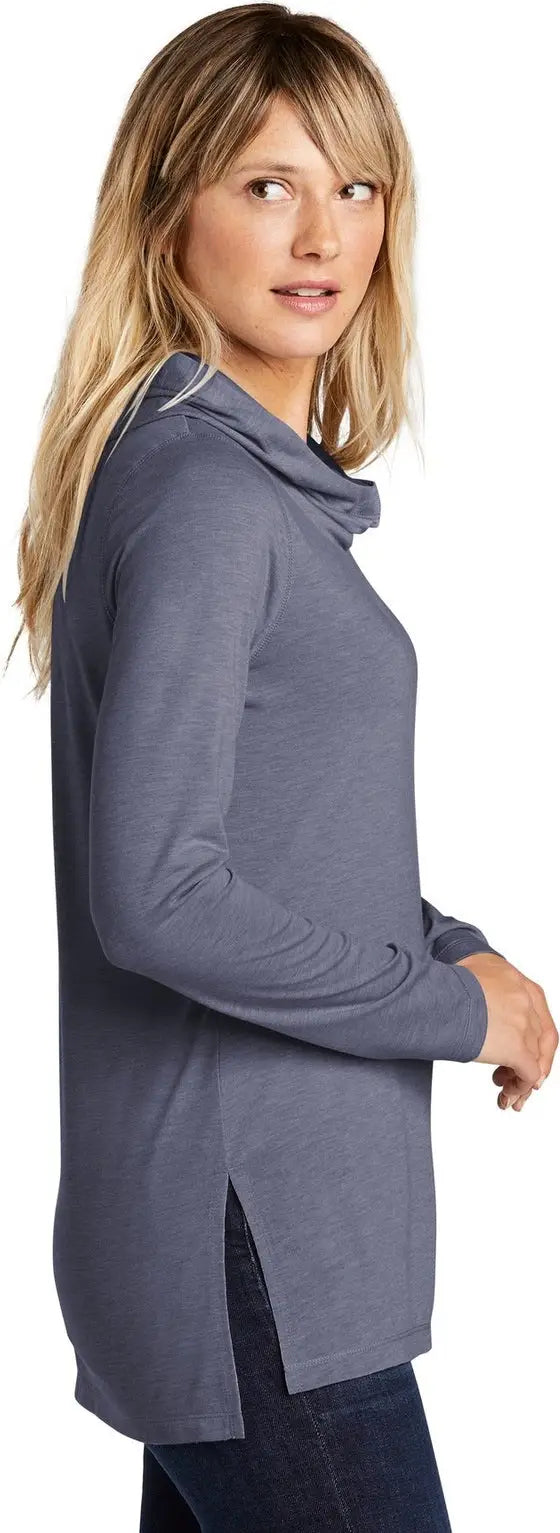 Sport-tek Lst406 Women’s Posicharge Tri-blend Wicking Long Sleeve Hoodie - True Navy Heather