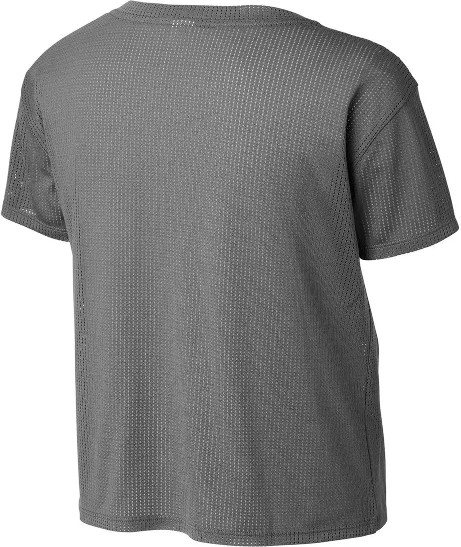 Sport-tek Lst411 Women’s Posicharge Draft Crop Tee - Dark Gray - Ladies Xs