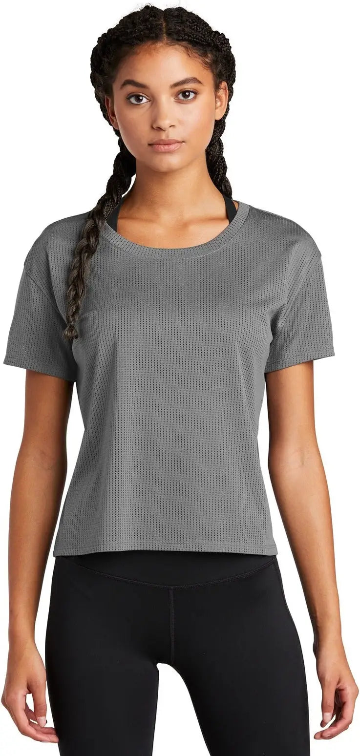 Sport-tek Lst411 Women’s Posicharge Draft Crop Tee - Dark Gray - Ladies Xs