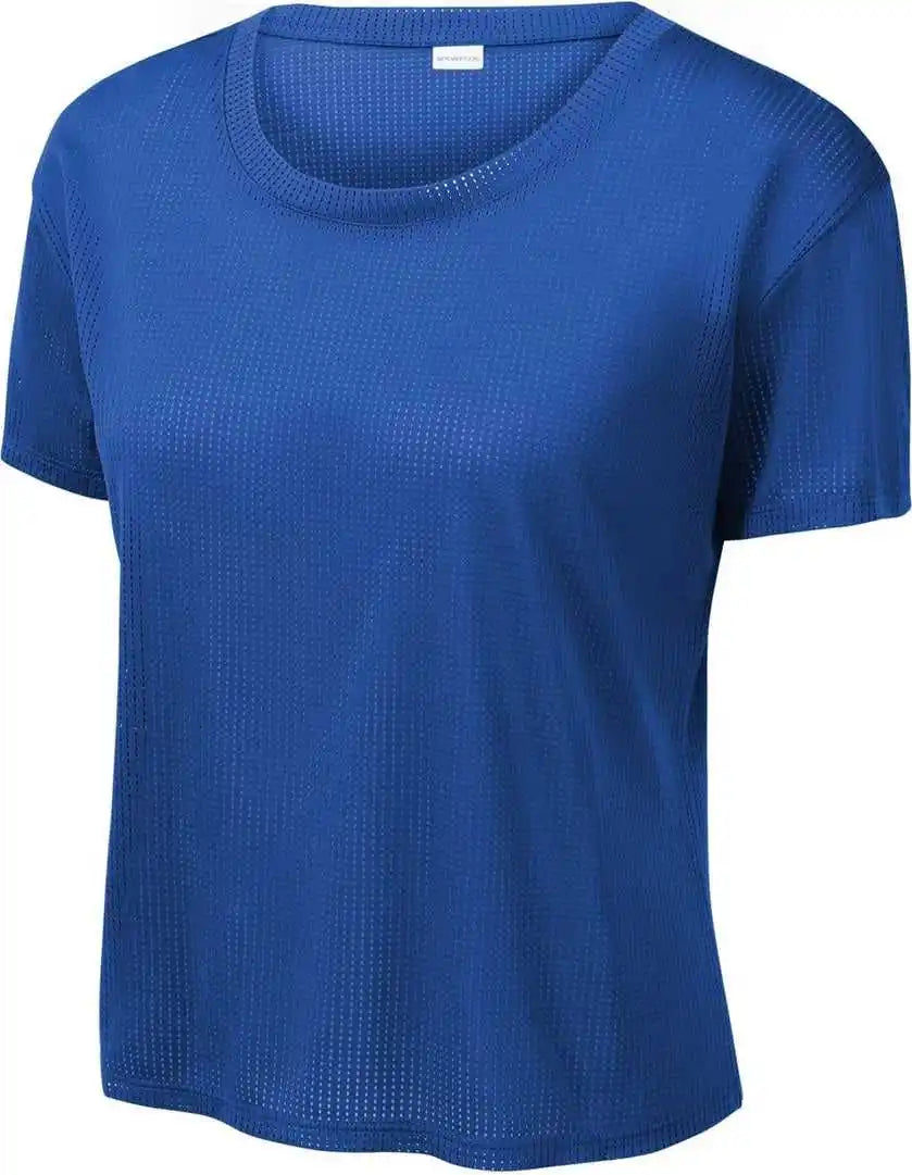 Sport-tek Lst411 Women’s Posicharge Draft Crop Tee - True Royal