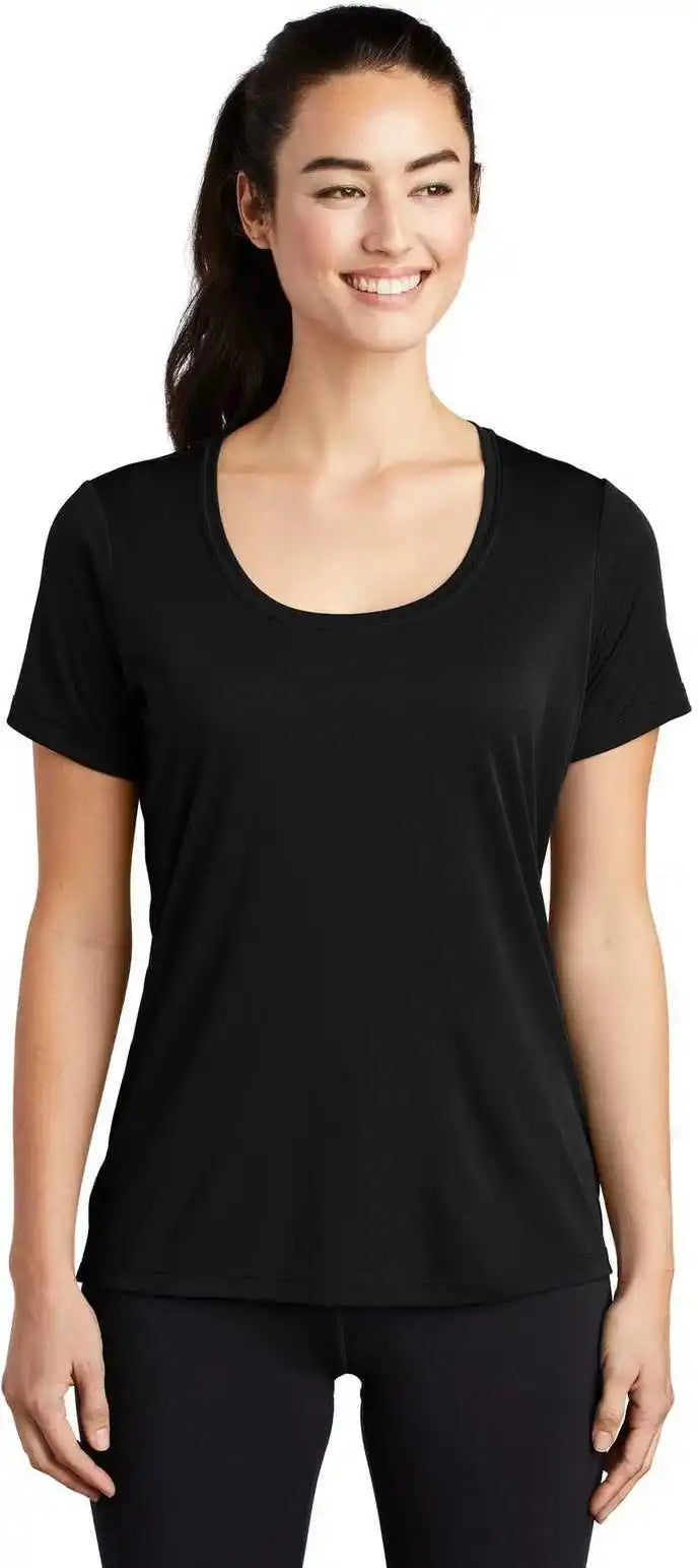Sport-tek Lst420 Ladies Posi-uv Pro Scoop Neck Tee - Black