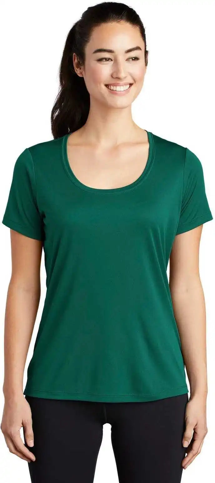 Sport-tek Lst420 Ladies Posi-uv Pro Scoop Neck Tee - Marine Green