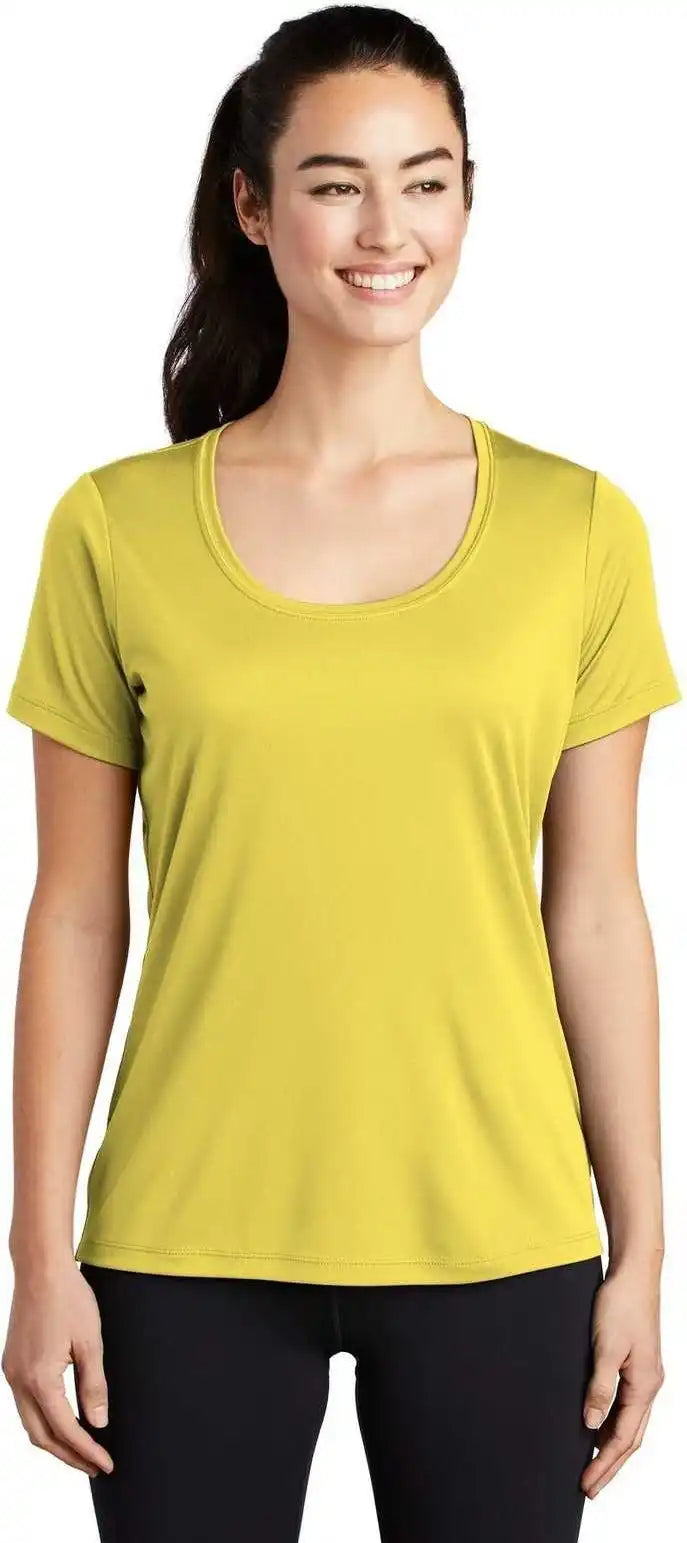 Sport-tek Lst420 Ladies Posi-uv Pro Scoop Neck Tee - Yellow