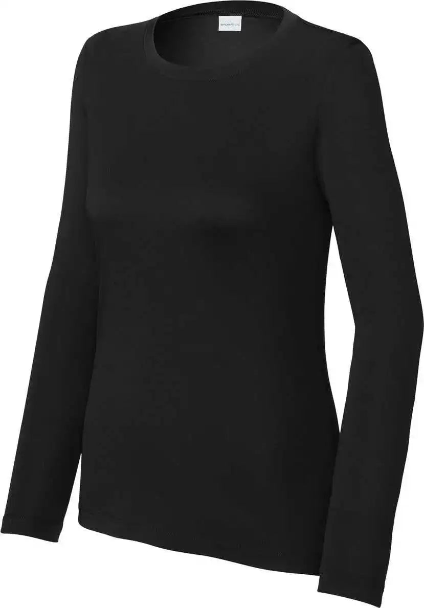 Sport Tek Lst420ls Ladies Posi Uv Pro Long Sleeve Black