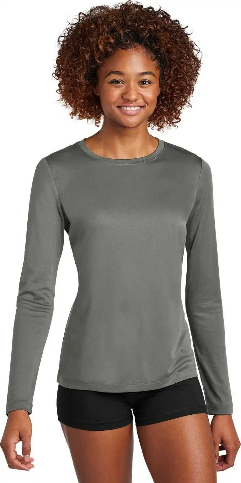 Sport Tek Lst420ls Ladies Posi Uv Pro Long Sleeve Dksmkgy