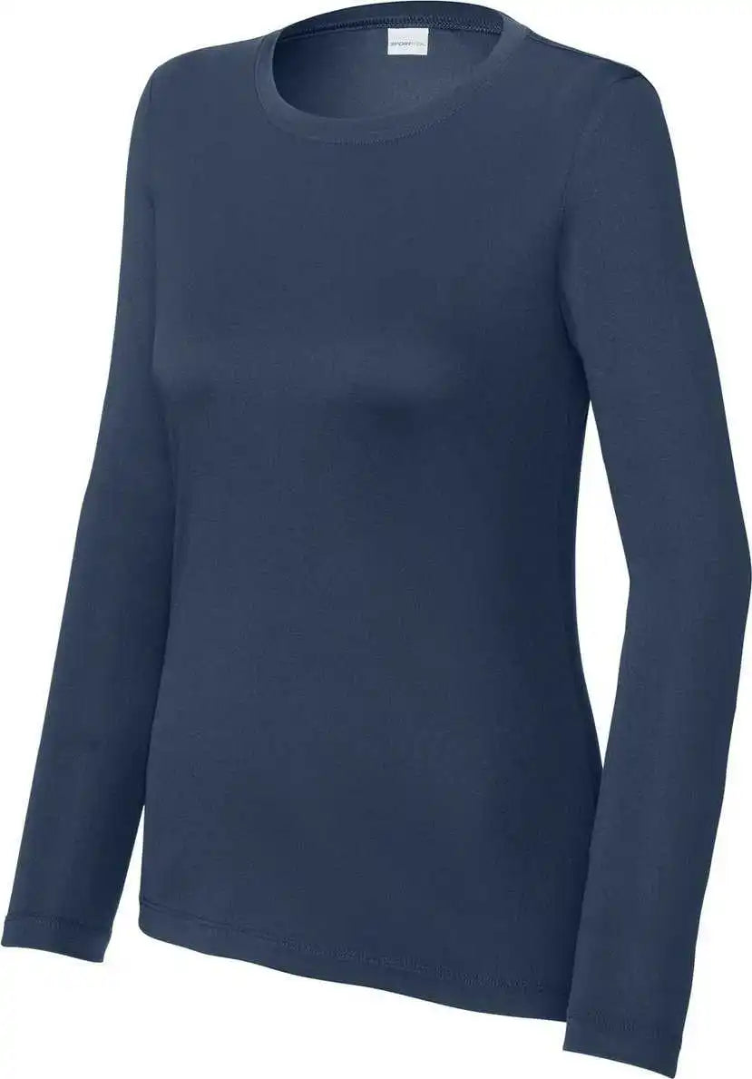 Sport Tek Lst420ls Ladies Posi Uv Pro Long Sleeve True Navy